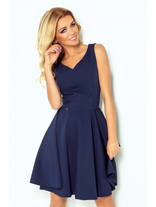 Šaty s kruhovou sukňou tmavo modré 114-7