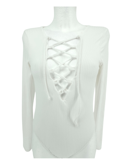 bílé body se šněrováním MISSGUIDED