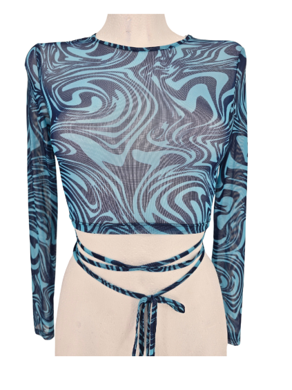 průhledný crop top  SHEIN