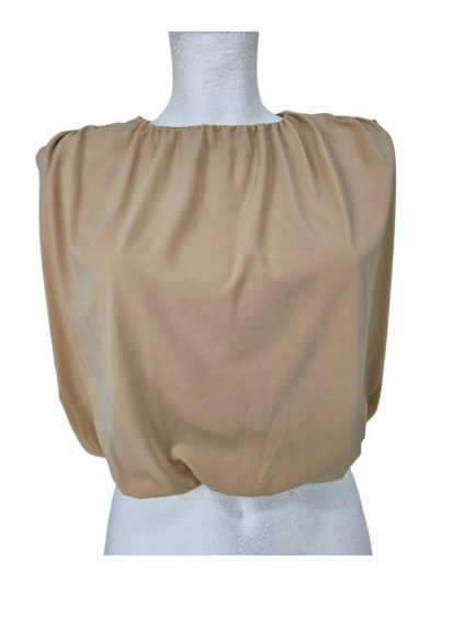 béžový crop top  H&M
