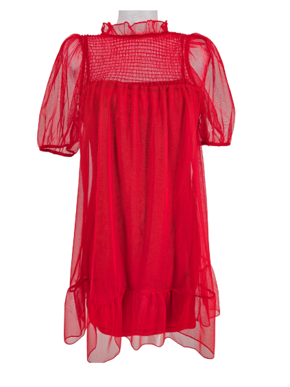 síťované červené šaty  H&M