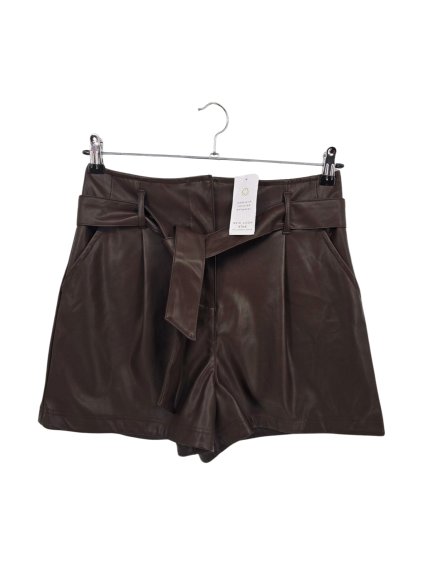 hnědé koženkové kraťasy  NEW LOOK  uk 12 - 40