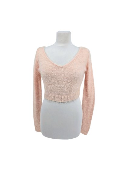 krátký růžový svetr NASTY GAL vel. S