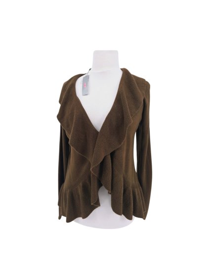 hnědý svetřík s volánem  PER UNA od MARKS & SPENCER