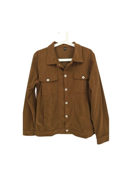 teplá hnědá košile s manšestrovým vzhledem