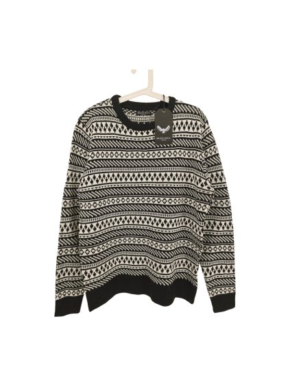 teplý černobílý svetr BRAVE SOUL