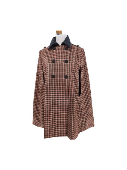 kostkovaný kabát se  sametovým límcem  RIHOAS