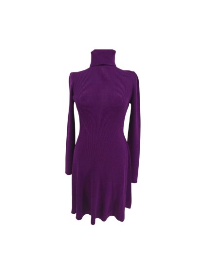 fialové pletené šaty s rolákem GEORGE