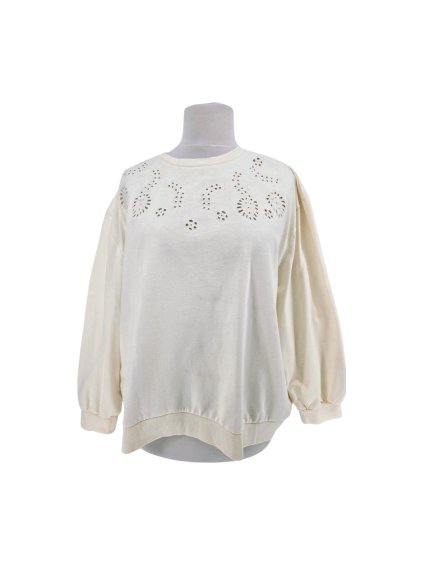 krémová mikina  s výšivkou AUTONOMY