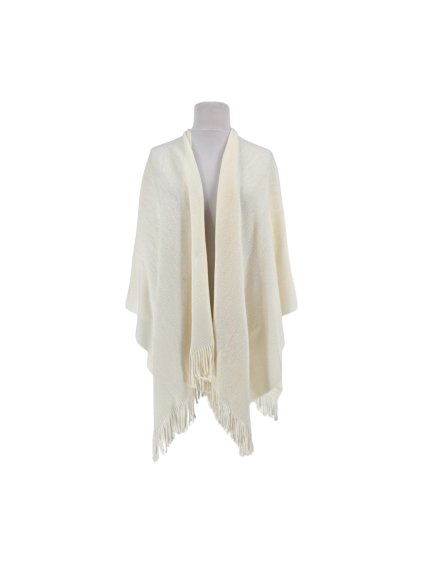 krémový pletený pléd  s třásněmi