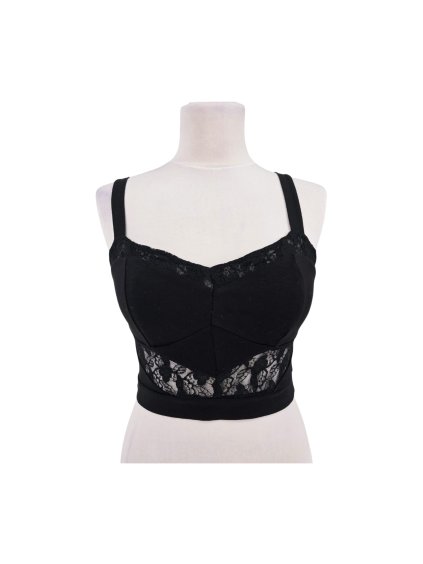 černý crop top MISS SELFRIDGE