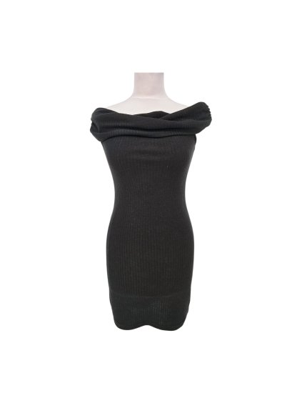 pružné černé šaty na ramena  NEXT