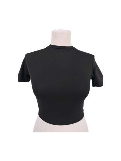 černý crop top PRETTY LITTLE THING