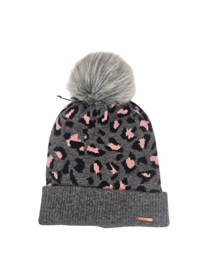 šedá čepice s bambulí ALICE HANNAH