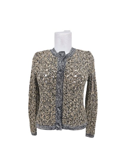 propínací svetr se zlatou nitkou ZARA