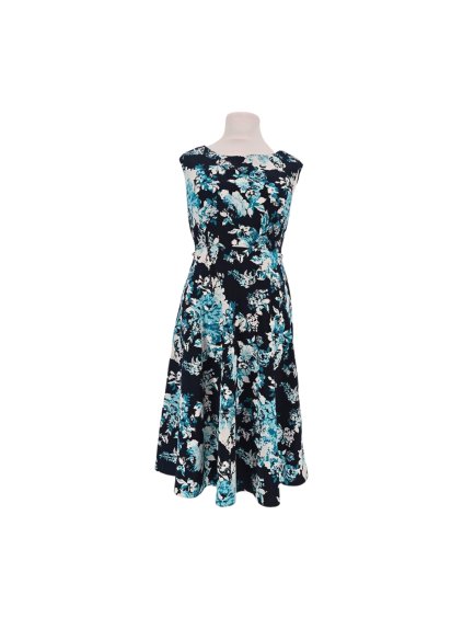 modré květované šaty PAPAYA  uk 12 ( 38/40)