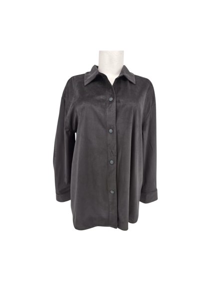 semišová šedá silnější košile