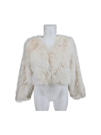 krémový krátký kožíšek  SHEIN