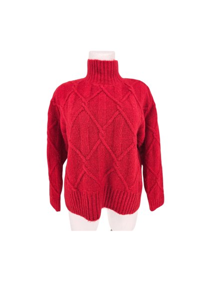 teplý červený svetr PAPAYA