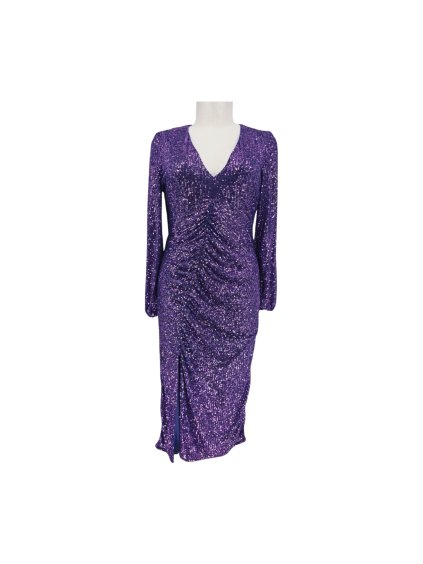 fialové flitrové šaty  RIVER ISLAND