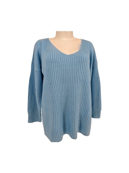 modrý teplejší oversized svetr BOOHOO