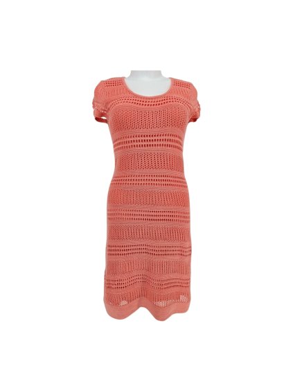 broskvové háčkované šaty C WONDER