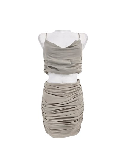 řasené šedé šaty  OH POLLY