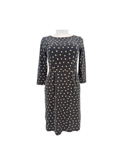 šedé bavlněné šaty s květy  BODEN