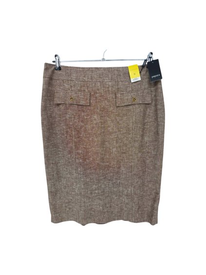 hnědá lněná sukně PAPAYA