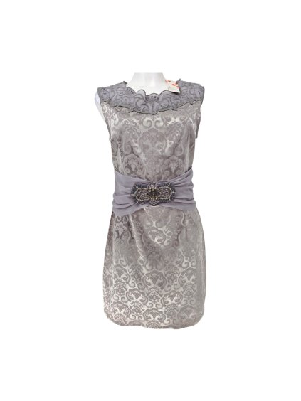 šedé společenské šaty FLORYDAY