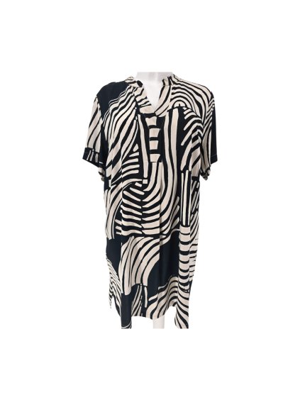 lehčí volné černobílé šaty H&M