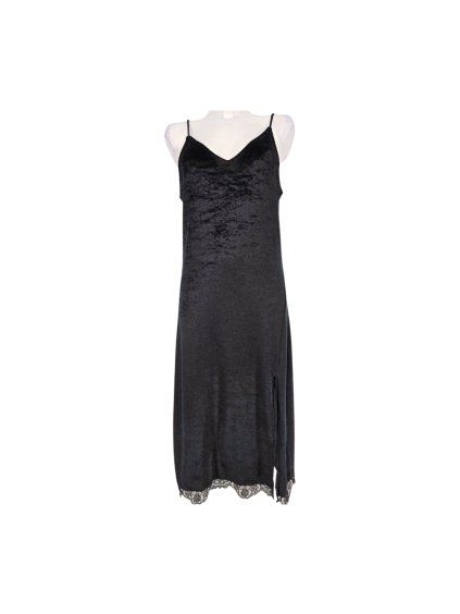 sametové šaty s krajkou  H&M