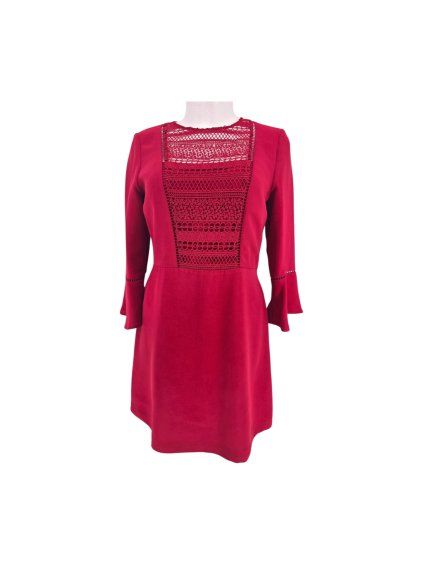 tmavě červené šaty WAREHOUSE