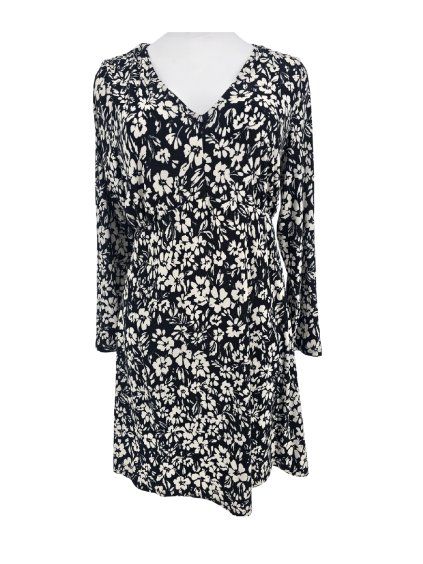 černobílé volnější šaty  PAPAYA