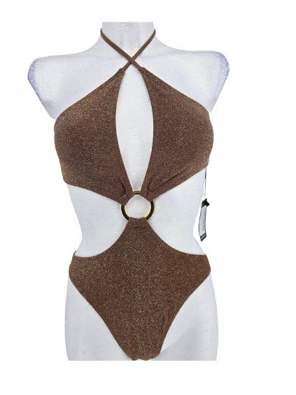 hnědé třpytivé plavky  BOOHOO