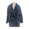 modrý umělý kožíšek / kabát FASHION  vel. M