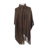 hnědé pončo / přehoz s šálou