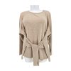 hnědobéžový  teplejší top se zavazováním CAPSULE