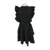 černé kratší šaty s volány  BOOHOO