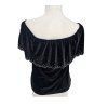 černý sametový top   s kamínky NEW LOOK