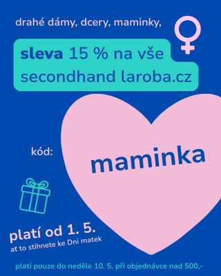 Drahé dámy, ať už pro vás nebo pro maminku, je tu sleva 15% a platí až do 10. 5. 🌷🌼 Takže to stihnete. Při objednávce nad...