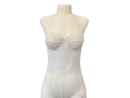 Krajkový korzet - ivory lístky
