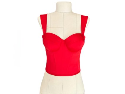 Saténový korzet - červený
