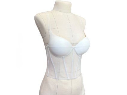 Tylový korzet - ivory s ramínky