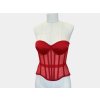 Tylový prodloužený korzet - červený