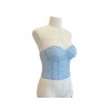 Bledě modrý korzet s 3D krajkou