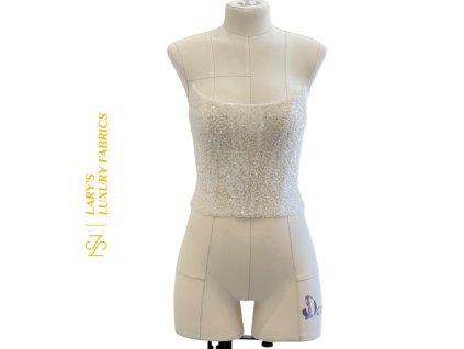 Svatební korzet ivory, zdobený korálky a flitry