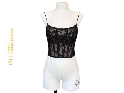 Krajkový korzetový top černý