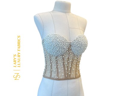 Korzet s perličkovým zdobením