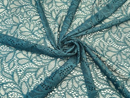 Smaragdová strečová krajka